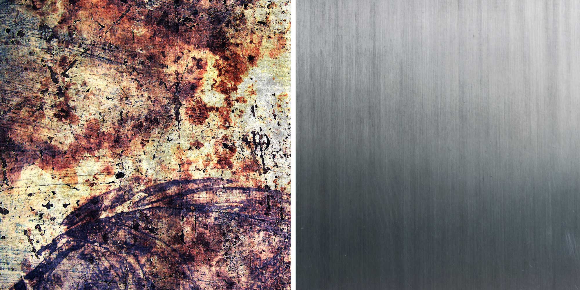 Corroded steel and stainless steel with corrosion resistance