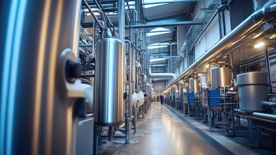 AI-generated, Stainless steel Pipes & Tanks in Architecture (Freepik 2025)