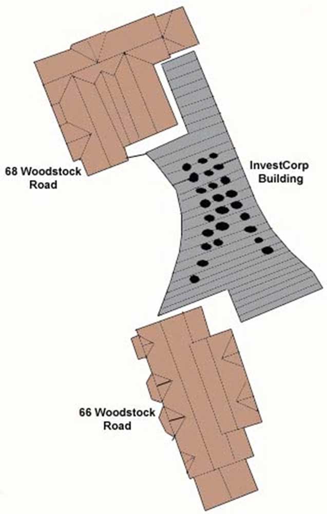 Investcorp Building Between Two Victorian Buildings at Numbers 66 and 68 Woodstock Road (Manchester History 2010)