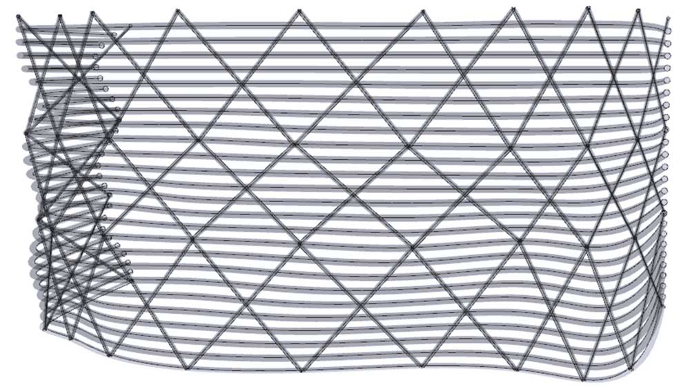 Computer-generated Undulating Metal Louvers that Create an Impression of a Soft Fabric (Jiaqi Sun 2020)