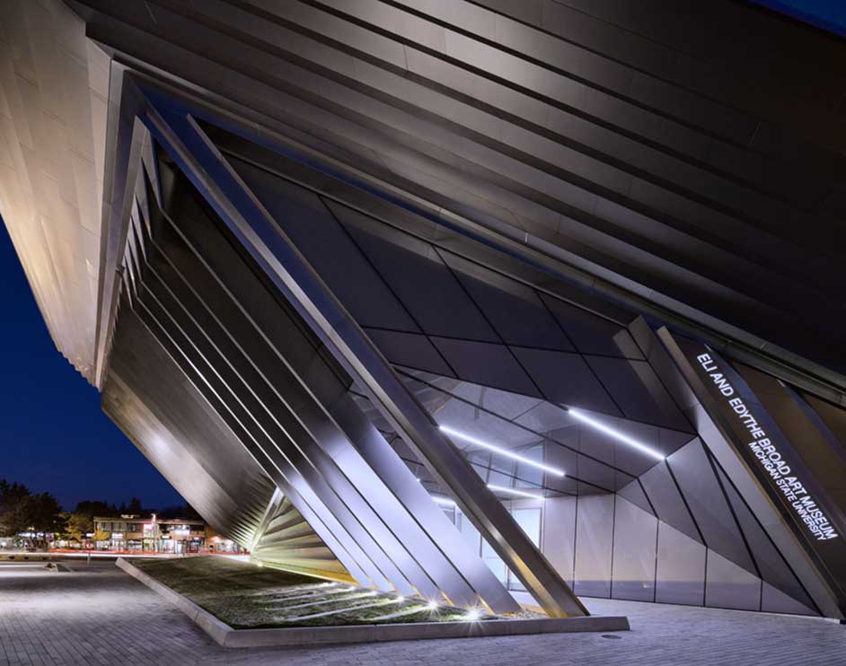 Stainless Steel Applied in Eli & Edythe Broad Art Museum (Photo Courtesy of Paul Warchol & Zaha Hadid Architects 2012)