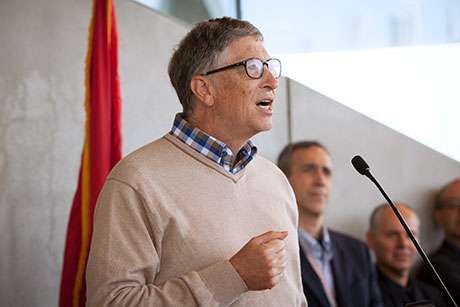 Bill Gates Speaking at the Dedication of Bill & Melinda Gates Hall on 1 Oct. 2014 (Photo Courtesy of Bill Steele & Cornell Chronicle 2014)