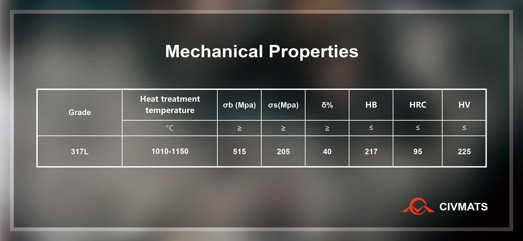 Mechanical Properties of 317L