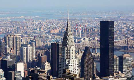The use of stainless steel on the crown cladding of the Chrysler Building in New York